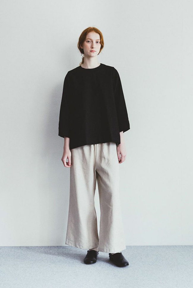 fog linen work フォグリネンワーク SUI TOP WOOL LINEN BLACK スイ トップ ウールリネンブラック LW4A16-WLBK fog linen work フォグリネンワーク SUI TOP WOOL LINEN BLACK