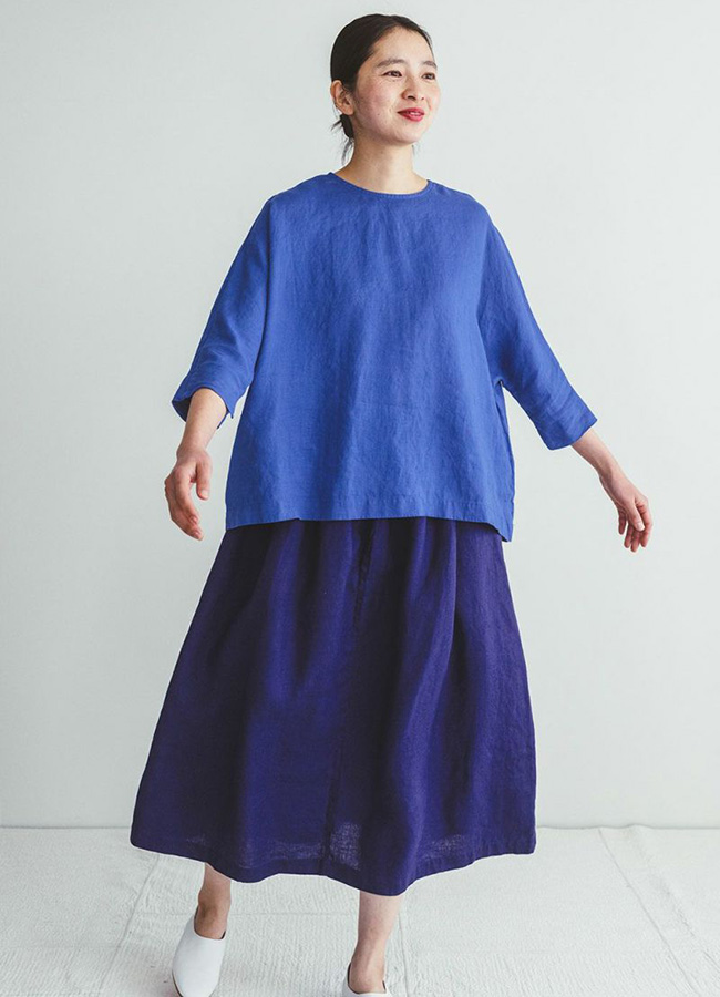 ARATA◡̈fog linen work | イチカスカート fog linen work フォグリネンワーク ICHIKA SKIRT BLEU