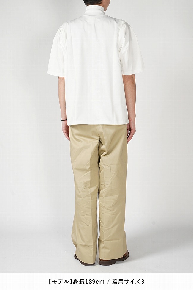 SOFTHYPHEN◆SHOULDER PLEATS BIG TEE/Tシャツ/2/コットン/WHT/無地/MGMCT241507// SOFTHYPHEN SOFTHYPHEN(ソフトハイフン) SHOULDER PLEATS HIGH