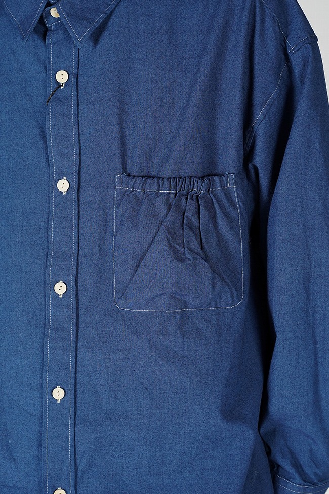 refomed refomed(リフォメッド) WRIST PATCH WIDE SHIRT CHAMBRAY 