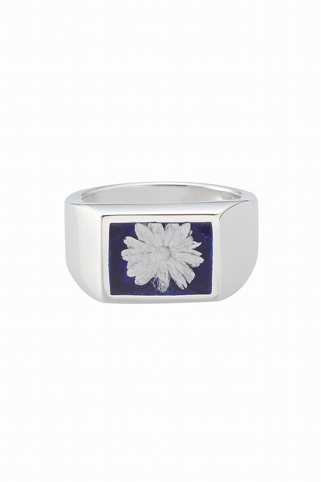 XOLO XOLO(ショロ) Signet Ring with Deep Blue Flower シグネット