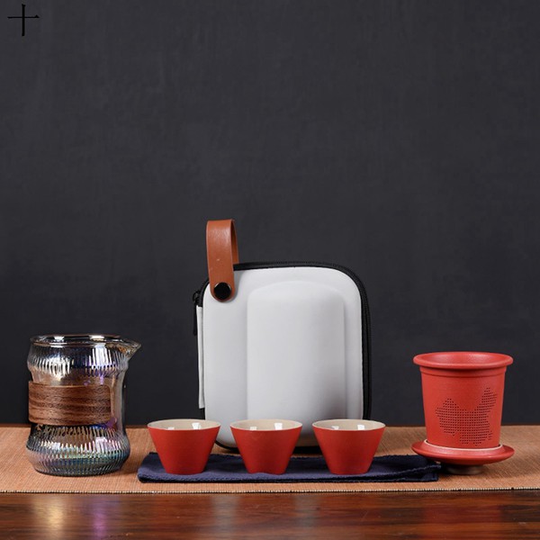 カンフーティーセット 茶器 陶器 旅行茶具 携帯用セット 耐熱 軽量