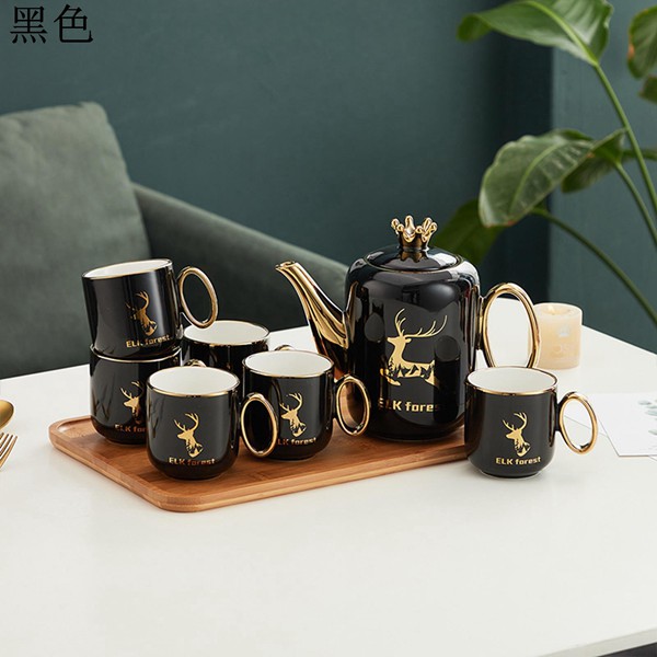 旅行茶具 携帯用セット 中国茶器セット 茶器揃 茶皿 北欧風 金メッキ