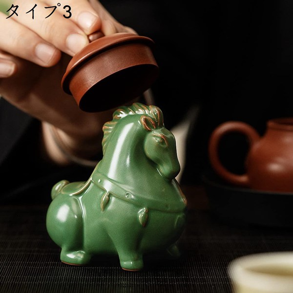 馬 置物 かわいい タイプ3 ホース 飾り 干支 馬の陶器 ハンドメイド 癒しグッズ オブジェ 風水飾り物 部屋飾り 北欧 インテリア F