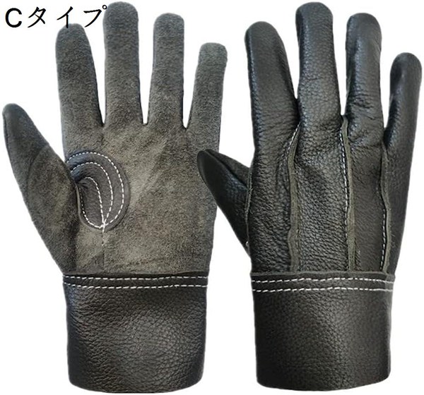 電気溶接防護手袋 溶接保護手袋 耐熱グローブ レザー 防護具 やけど 対策 通気性 防炎 動きやすい に 牛革グローブ 2双 制服、作業服 