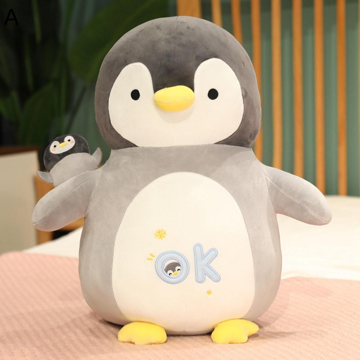 ペンギン おもしろ 45 45cm おしゃれ かわいい ゆるい カバー クッション シュール シンプル プレ リネン 北欧 正方形 白 綿100 面白い 高知インター店 クッション