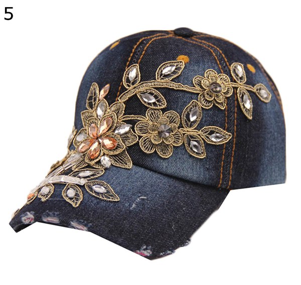 uvカット キャップ 日よけ帽子 花柄飾り 紫外線対策 デニム風 レディース つば広 通気性 ファッション カジュアル  おしゃれ帽子