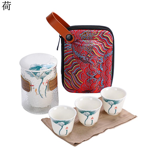 マート中国茶器セット 茶器揃 茶皿 手描き 急須 茶の入れ コンパクト