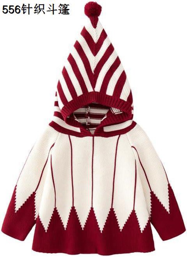 2023年秋冬 子供服ストール1-3歳女性の赤ちゃんの色合わせ帽クリスマスニットセーターのマント