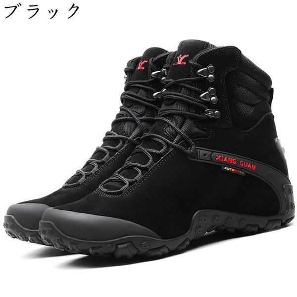 スノーブーツ 秋冬用 スエード 牛革 レザー snow boots レースアップブーツ ボア付き 裏起毛 ウィンターブーツ メンズ 雪対策