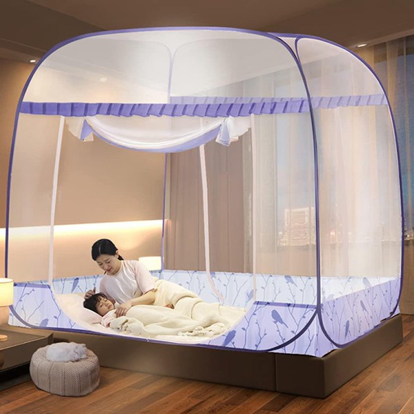 蚊帳 底付き シングルベッド用 ダブルベッド かや 密度が高い 蚊帳 