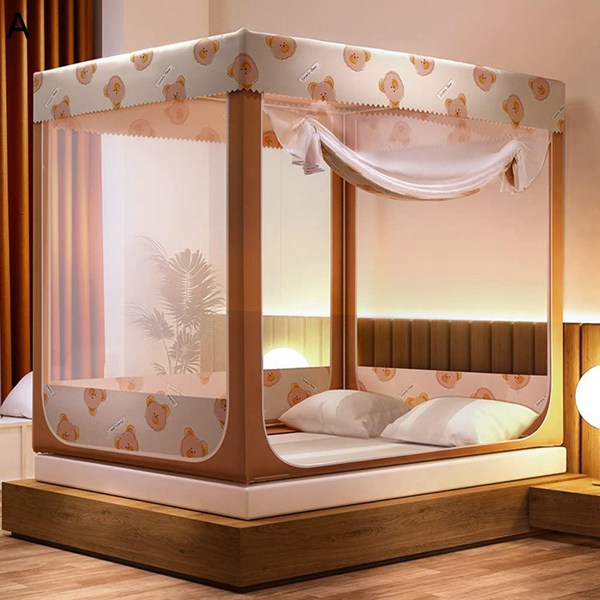 蚊帳 底付き シングルベッド用 ダブルベッド 3ドア設計 かや 密度が高い 蚊帳 ベッド用 畳 大型 キャンプ式 モスキートネット 通気性