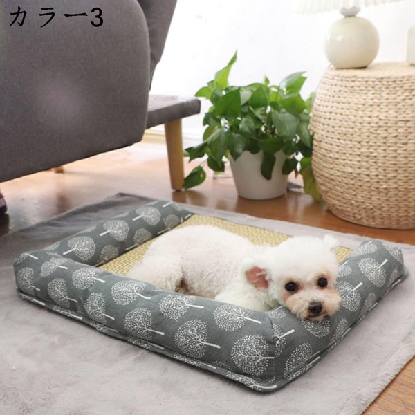 ペットベッド 犬ベッド 猫ベッド L型 枕付き 高反発 耐噛み カラー3
