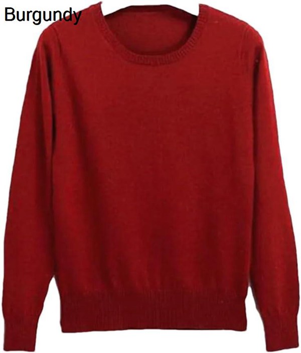 カシミヤセーターの女性プルオーバー女性Oネックソリッドカラー長袖ニットセーター
