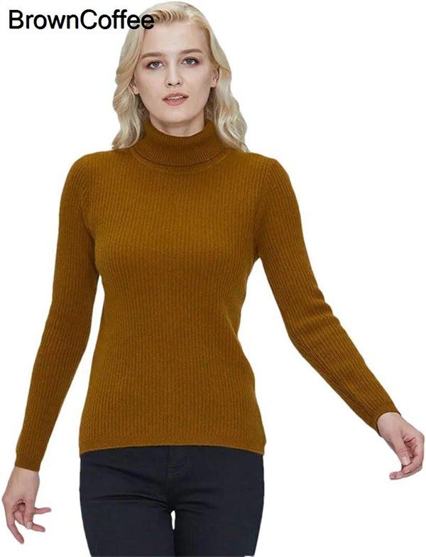 100% メリノウールタートルネック女性セータージャンパーファムニットプルオーバーカシミヤセーター