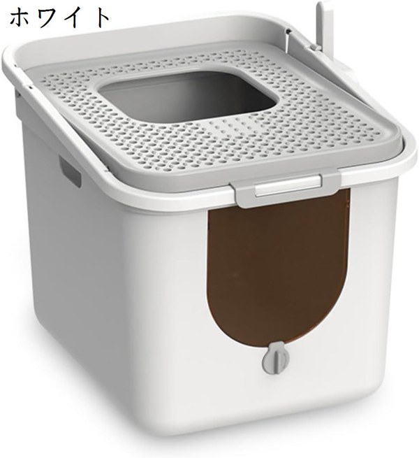 猫用トイレ本体 大型 フルカバー 猫トイレ 緑色 2way出入り方法 ふた