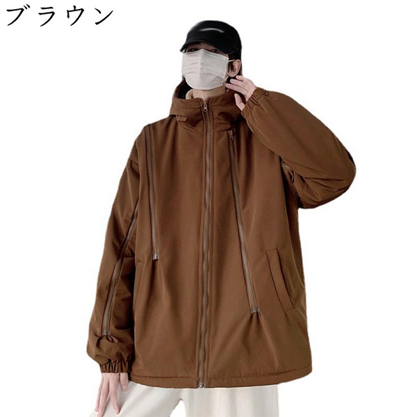 メンズ 登山 ワークウエア ウインドブレーカー 中綿ジャケット 通学 アウター フード付き 綿服 作業着 大きいサイズ コート 暖か 通勤