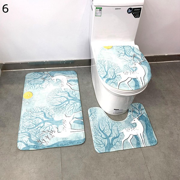 プリント フランネルトイレ用マット おしゃれ トイレマット 鹿柄 シェル柄 トイレフタカバー 3点セット O型 U型 防臭 滑り止め 抗菌 Scsg5f6 カナオンライン 通販 Yahoo ショッピング