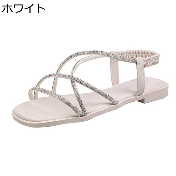 在庫処分大特価 ストラップ クロス スパンコール カジュアル 女性 キラキラ レディース 夏 ビーチサンダル おしゃれ 軽便 滑りにくい 美脚 ホワイト サンダル カラー ブラック Www Fattoriabacio Com
