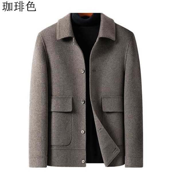 お値下げ メンズ ウールジャケット シンプル 無地 ダブルフェイス 75%ウール ショート丈 ウールコート 秋冬 ビジネス メルトン アウター 紳士 【YW1738835733】 (11388円)