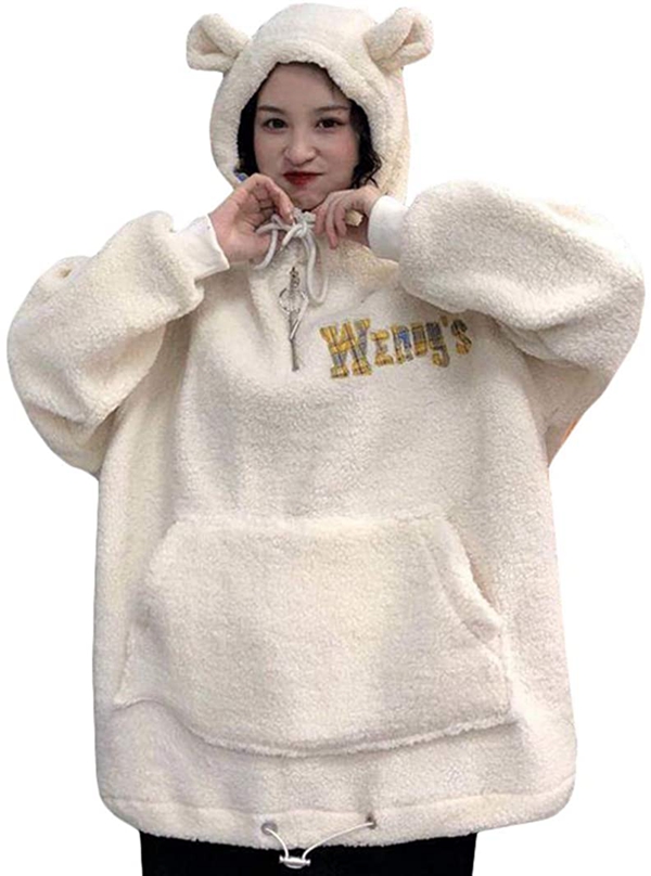 レディース パーカー ボア トレーナー フード付き 厚手 ゆったり プルオーバー 起毛 もこもこフードパーカー 耳付き かわいい トップス ファッション 冬 Scilc2jtp6 ファッション Bazarcharm Ir