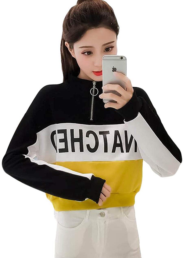 注目ショップ ゆったり 長袖 レディース トレーナー プルオーバー パーカー 韓国ファッション ストリート系 アウター 切り替え トップス 秋 ショート丈 パーカー パーカー サイズ Xl Www Idea Us Es