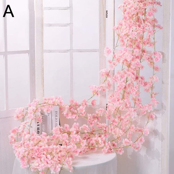 桜 造花 桜の花 1.8m シルクフラワー 枯れない花 人工造花 フェイクフラワー インテリア 壁掛け 花輪 庭園 飾り 藤の花 観葉植物｜wrsmstore4｜02