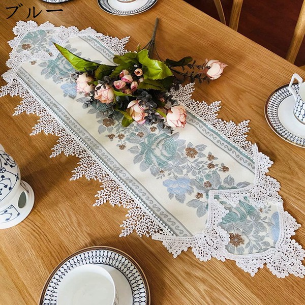 テーブルクロス レース テーブルランナー 北欧 ロマンチック 刺繍花 