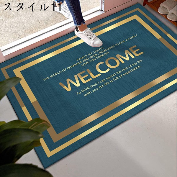 玄関マット WELCOME MAT 屋外 室内 60x90cm 屋内 洗える 薄型 大判