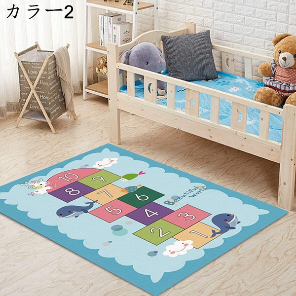 プレイマット キッズ 洗える 120*160cm 滑り止め 子供 フロアマット カラー 洗濯機で洗える プレイカーペット カーペット 軽量