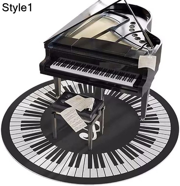 ドラムピアノ譜面台用マット丸型ピアノ カーペット プロテクター 防音 滑り止めカーペット (Color : Style 3, Size :｜wrsmstore4｜02
