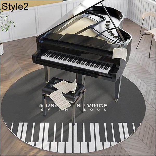 ドラムピアノ譜面台用マット丸型ピアノ カーペット プロテクター 防音 滑り止めカーペット (Color : Style 3, Size :｜wrsmstore4｜03