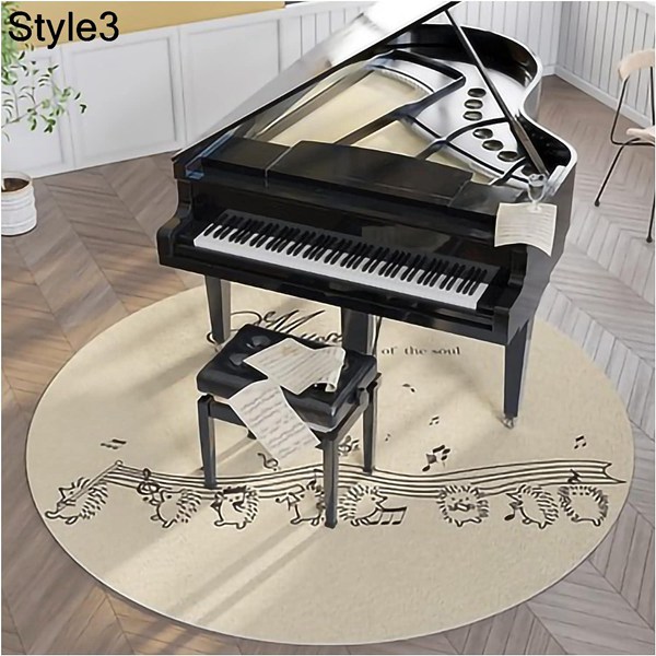 ドラムピアノ譜面台用マット丸型ピアノ カーペット プロテクター 防音 滑り止めカーペット (Color : Style 3, Size :｜wrsmstore4｜04