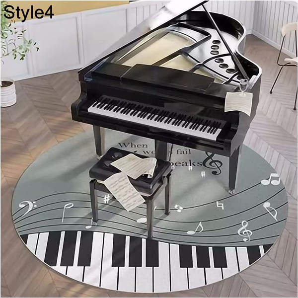 ドラムピアノ譜面台用マット丸型ピアノ カーペット プロテクター 防音 滑り止めカーペット (Color : Style 3, Size :｜wrsmstore4｜05