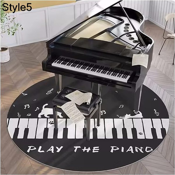 ドラムピアノ譜面台用マット丸型ピアノ カーペット プロテクター 防音 滑り止めカーペット (Color : Style 3, Size :｜wrsmstore4｜06
