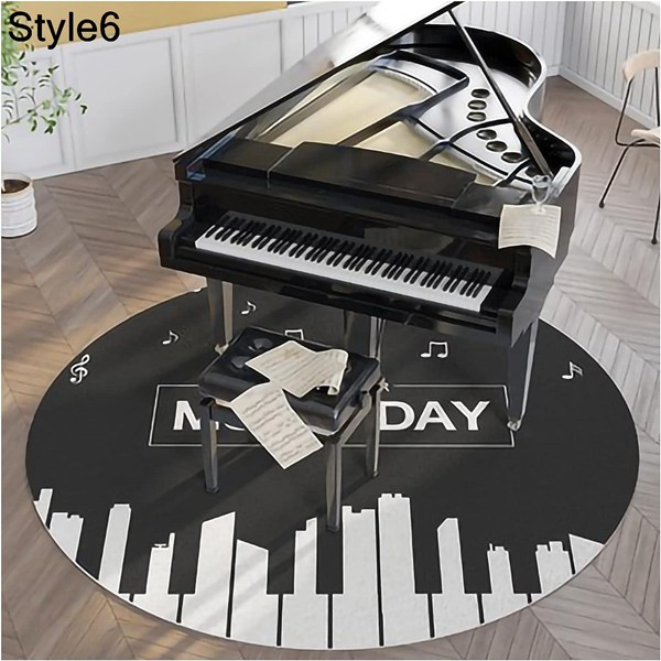 ドラムピアノ譜面台用マット丸型ピアノ カーペット プロテクター 防音 滑り止めカーペット (Color : Style 3, Size :｜wrsmstore4｜07
