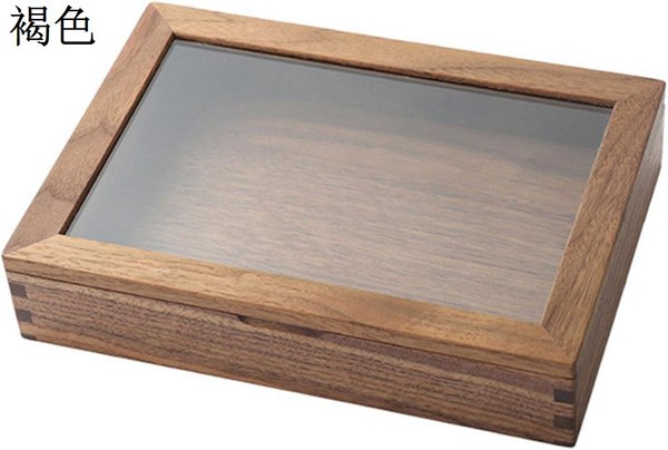 木製アクセサリーケース 木製ジュエリー収納ボックス無垢材透明ブレスレットディスプレイボックスデスクトップジュエリーディスプレイボックス :｜wrsmstore4｜02