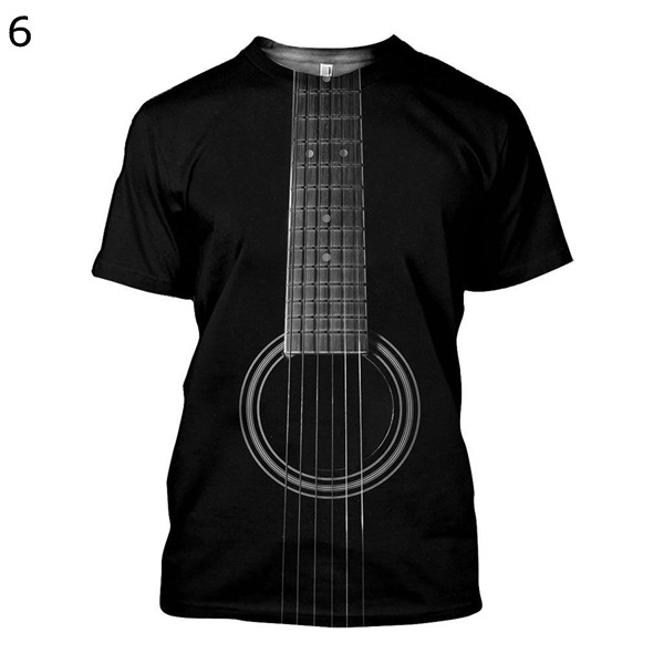 3Dプリント 楽器柄 Tシャツ ギター 面白い カジュアル メンズ 半袖 丸首tシャツ カットソー  トップス 個性的 男性用   ストリート｜wrsmstore4｜09