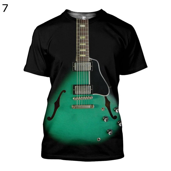 3Dプリント 楽器柄 Tシャツ ギター 面白い カジュアル メンズ 半袖 丸首tシャツ カットソー  トップス 個性的 男性用   ストリート｜wrsmstore4｜10