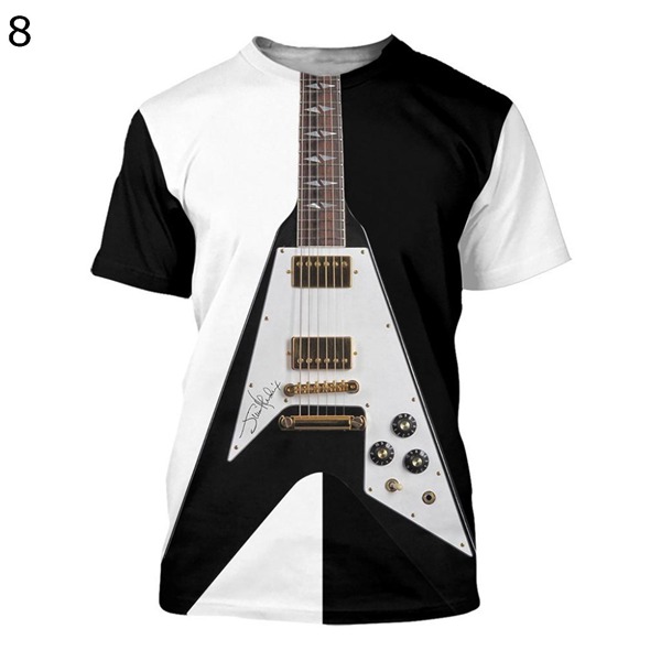 3Dプリント 楽器柄 Tシャツ ギター 面白い カジュアル メンズ 半袖 丸首tシャツ カットソー  トップス 個性的 男性用   ストリート｜wrsmstore4｜11