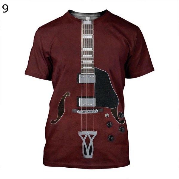 3Dプリント 楽器柄 Tシャツ ギター 面白い カジュアル メンズ 半袖 丸首tシャツ カットソー  トップス 個性的 男性用   ストリート｜wrsmstore4｜12