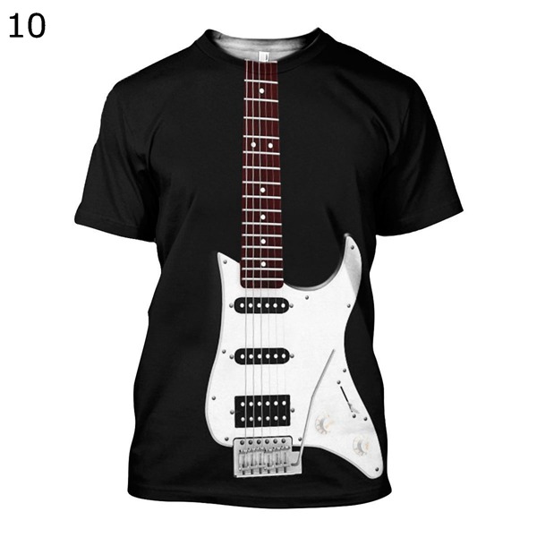 3Dプリント 楽器柄 Tシャツ ギター 面白い カジュアル メンズ 半袖 丸首tシャツ カットソー  トップス 個性的 男性用   ストリート｜wrsmstore4｜03