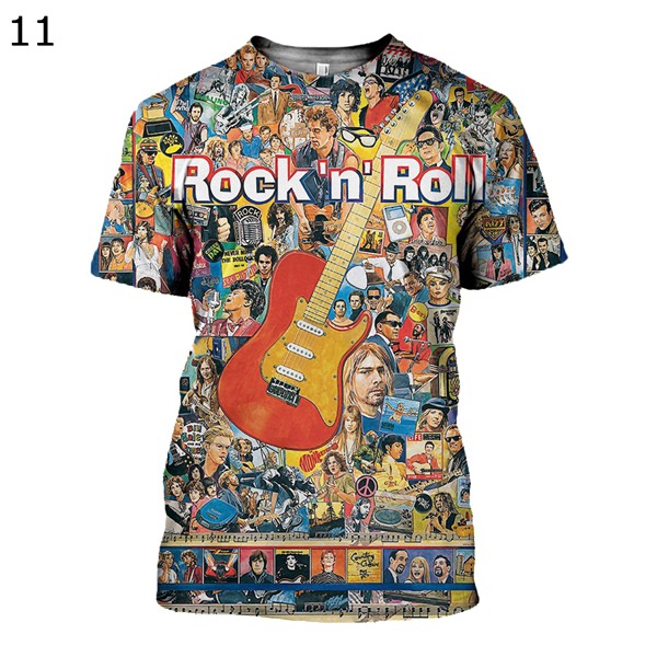 3Dプリント 楽器柄 Tシャツ ギター 面白い カジュアル メンズ 半袖 丸首tシャツ カットソー  トップス 個性的 男性用   ストリート｜wrsmstore4｜04
