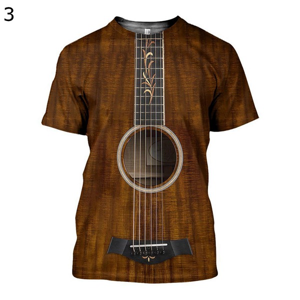 3Dプリント 楽器柄 Tシャツ ギター 面白い カジュアル メンズ 半袖 丸首tシャツ カットソー  トップス 個性的 男性用   ストリート｜wrsmstore4｜06