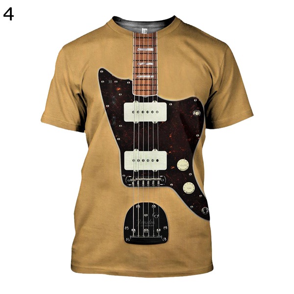 3Dプリント 楽器柄 Tシャツ ギター 面白い カジュアル メンズ 半袖 丸首tシャツ カットソー  トップス 個性的 男性用   ストリート｜wrsmstore4｜07