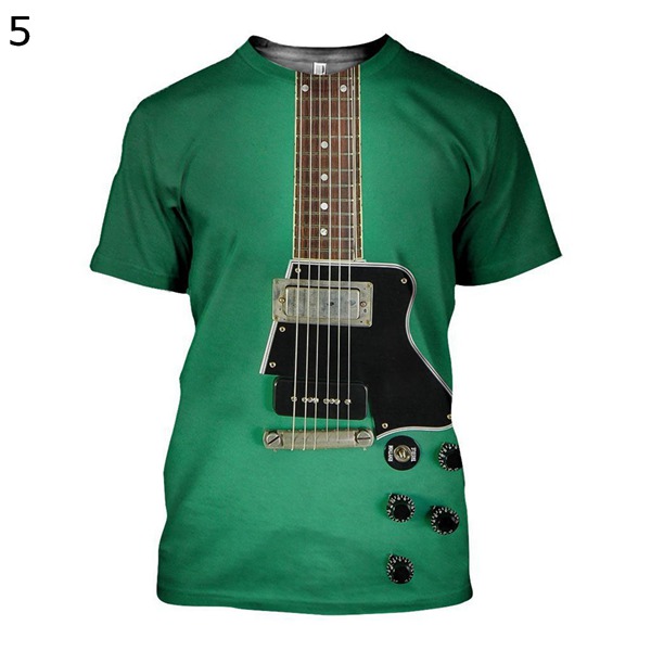 3Dプリント 楽器柄 Tシャツ ギター 面白い カジュアル メンズ 半袖 丸首tシャツ カットソー  トップス 個性的 男性用   ストリート｜wrsmstore4｜08