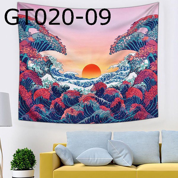 大きなサイズ 背景布 和風 アート 富士山 ウォールデコ 浮世絵 日 桜柄
