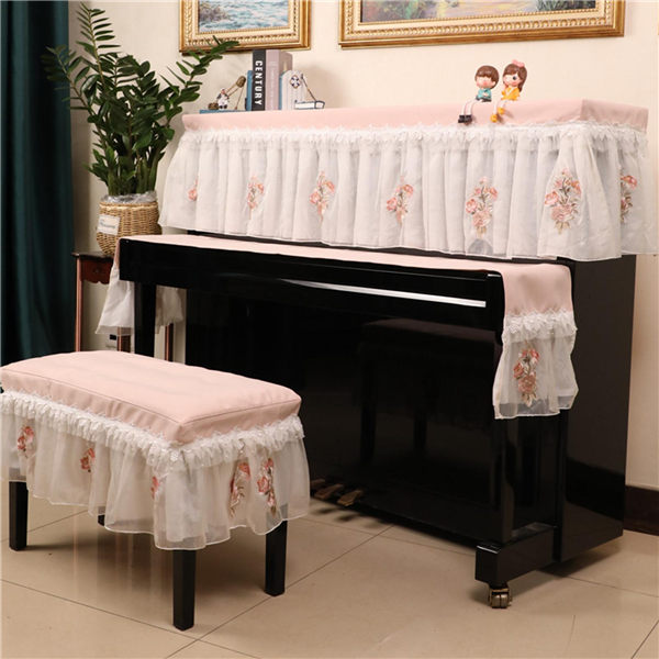 アップライト ピアノカバー レース 花柄 刺繍 電子ピアノ用 可愛い姫系