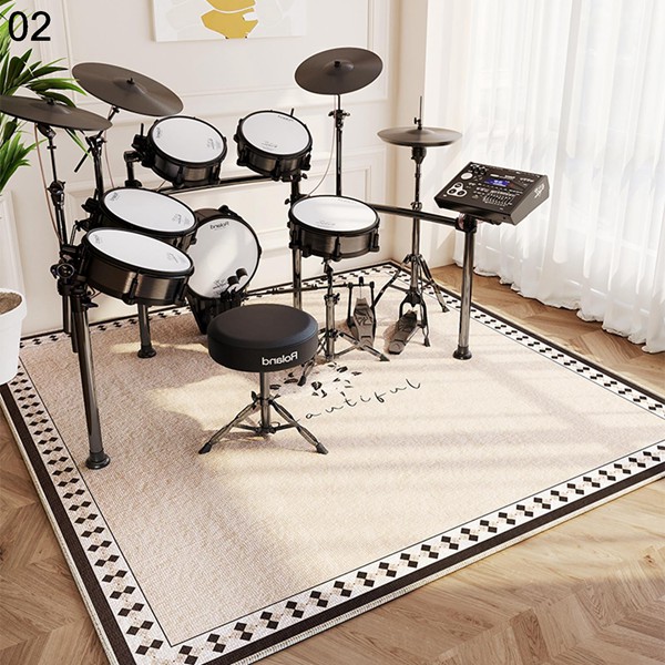大判 絨毯 カーペット ドラム用マット 長方形 ブラック 練習用 ピアノ