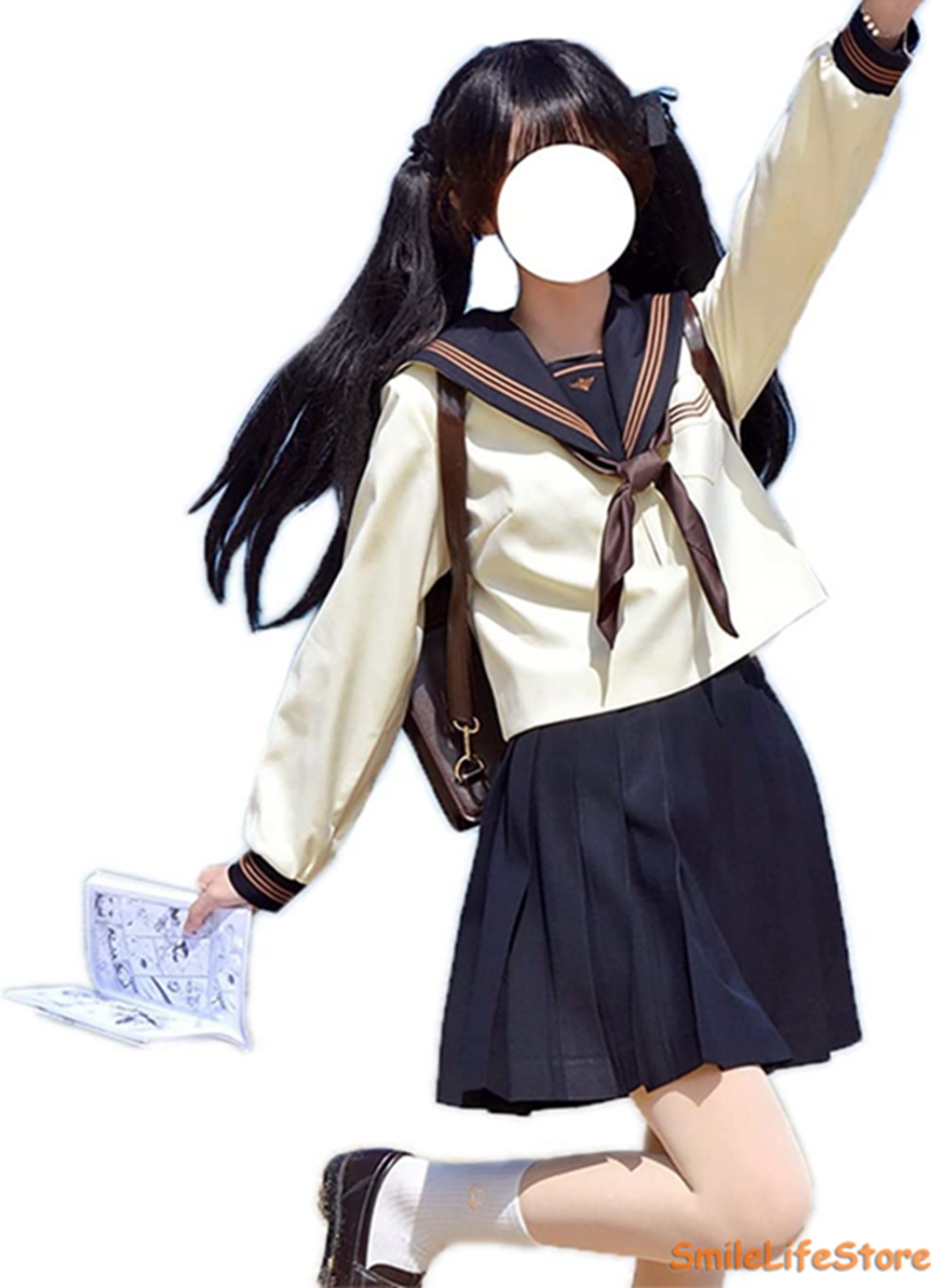 セーラー服 長袖 半袖 茶色人気 学生服 夏物 プリーツスカート 女子